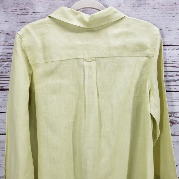 Talbots Women's Pure Irish Linen Button Down Long Sleeve Top Size 10 - Picture 13 of 14